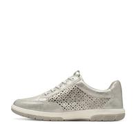 Jana Baskets Femme Plates avec Fermeture éclair Vegan, Silver, 37 EU