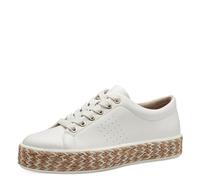 Jana baskets femme plates avec semelle en corde vegan, White, 36 EU