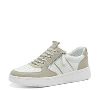 Jana Baskets Femme Plates Loisirs Vegan, White/Beige, 38 EU