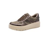 Jana Baskets Plateformes Femme avec Fermeture éclair Vegan, Taupe Comb, 39 EU