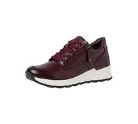Jana Baskets Plateformes Femme Simili Cuir avec Lacets et Fermeture éclair Largeur H Large, Merlot, 42 EU