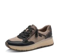 Jana Baskets Plates à Lacets pour Femme - Vegan Black/Taupe 40