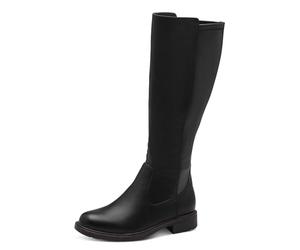 Jana bottes hautes femme sans talon avec fermeture éclair vegan, Black, 39 EU