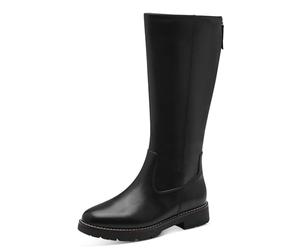 Jana bottes hautes femme sans talon avec fermeture éclair vegan, Black, 41 EU