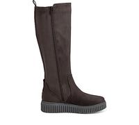 Jana bottes hautes femme sans talon hauteur genou plateformes largeur H large, Asphalt, 41 EU