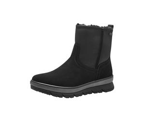 Jana bottes hiver femme sans talon déperlantes vegan, Black, 37 EU