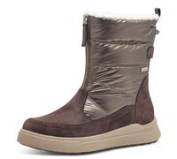 Jana bottes hiver femme sans talon déperlantes vegan, Mocca/Gold, 40 EU