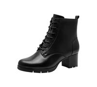 Jana bottines cuir femme à lacets à talon bloc, Black, 38 EU