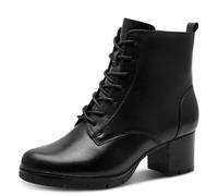 Jana bottines cuir femme à lacets à talon bloc, Black, 39 EU