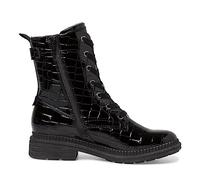Jana bottines femme à lacets avec fermeture éclair, Black Croco, 38 EU