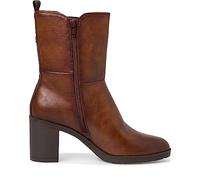 Jana bottines femme à talon simili cuir bloc largeur H large, Cognac, 36 EU