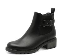 Jana bottines femme petit talon vegan, Black, 36 EU
