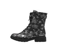 Jana Bottines Plates en Dentelle pour Femme 8-25274-43 Botte Tendance, Noir Floral, 39 EU Large
