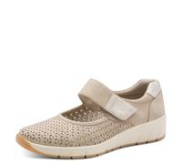 Jana Chaussures Basses Femme avec Fermeture Velcro Vegan, Taupe, 42 EU