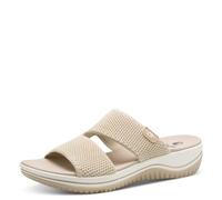 Jana Coshy Pantolette pour Dames Hallux avec Semelle Flexible Élastique, Mehrfarbig (Beige/Or), 42 EU