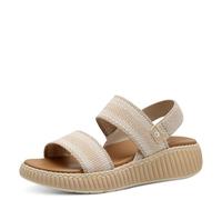 Jana Coshy sandales femme plates à semelle épaisse confortables, Beige Comb, 37 EU