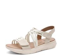 Jana Coshy sandales femme plates avec fermeture velcro vegan, Beige, 40 EU
