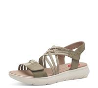 Jana Coshy Sandales Femme Plates avec Fermeture Velcro Vegan, Sage, 39 EU