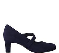 Jana Escarpins Femme à Bride avec Fermeture Velcro Vegan, Navy, 39 EU
