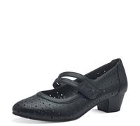 Jana Escarpins Femme avec Fermeture Velcro Vegan, Black, 39 EU