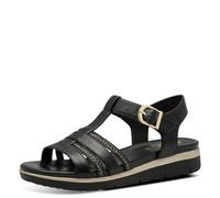 Jana Femme Damen Flache Sandale Vegan Plate, Noir, 40 EU