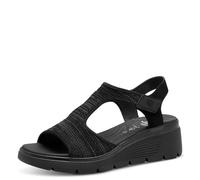 Jana Femme Damen Keilsandale Vegan Sandale cale, Noir, 37 EU