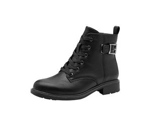 Jana Femme Damen Lace Boot Flat Vegan, Noir, 41 EU