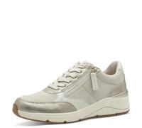 Jana Femme Damen Sneaker Flach mit Reißverschluss Vegan Basket, Beige doré, 40 EU