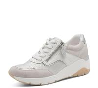 Jana Femme Damen Sneaker Low Vegan 8-23768-46 Basket, Blanc/Argent, 41 EU