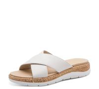Jana Femme Softline Leather Wedge/Plat Mule 8-27701-46 Sandale, Blanc, 42 EU
