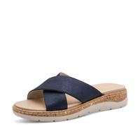Jana Femme Softline Leather Wedge/Plat Mule 8-27701-46 Sandale, Bleu Marine, 39 EU