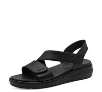 Jana Femme Softline Leather Wedge/Plat Sand 8-28711-46 Sandale, Noir, 37 EU