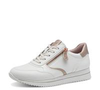 Jana Femme Damen Sneaker Flach mit Reißverschluss Vegan Basket, Blanc et Or Rose, 39 EU