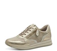 Jana Femmes Baskets Plates avec Fermeture éclair Vegan, Mehrfarbig (Beige/Or), 36 EU