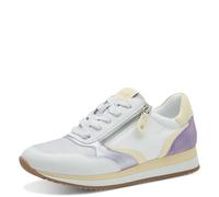 Jana Femmes Baskets Plates avec Fermeture éclair Vegan, Mehrfarbig (Blanc/Violetc), 39 EU