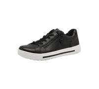 Jana Femmes Baskets Plates avec Fermeture éclair Vegan, Noir (Noir), 38 EU