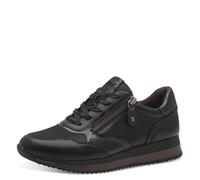 Jana Femmes Baskets Plates avec Fermeture éclair Vegan, Noir (Noir/Bronze), 39 EU