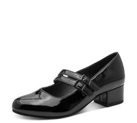 Jana Mary Jane Femme Petit Talon Vegan, Black Patent, 37 EU