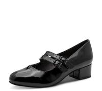 Jana Mary Jane Femme Petit Talon Vegan, Black Patent, 41 EU