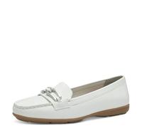 Jana Mocassins Femme légers Vegan, White/Silver, 37 EU