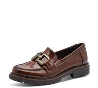 Jana Mocassins pour Femme sans Talon élégant Vegan Cognac Brevet 40