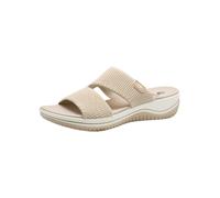 Jana Coshy Pantolette pour Dames Hallux avec Semelle Flexible Élastique, Mehrfarbig (Beige/Or), 36 EU