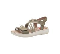 Jana Coshy Sandales Femme Plates avec Fermeture Velcro Vegan, Sage, 41 EU