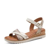 Jana Sandales compensées pour femme Wedge/Plat Sand Vegan, beige/doré, 37 EU