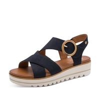 Jana Sandales compensées pour femme Wedge/Plat Sand Vegan - Bleu marine - 37 EU