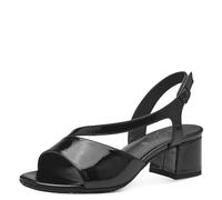 Jana Sandales Femme à Talon avec Bride réglable Vegan, Black Patent, 39 EU