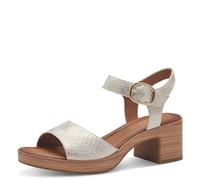Jana sandales femme à talon avec fermeture velcro vegan, Gold Comb, 37 EU