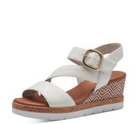 Jana Sandales Femme à Talon compensé été Vegan, White, 40 EU