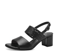 Jana Sandales Femme à Talon festives Vegan, Black, 37 EU