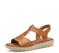 Jana sandales femme plates avec fermeture velcro vegan, Tan, 41 EU